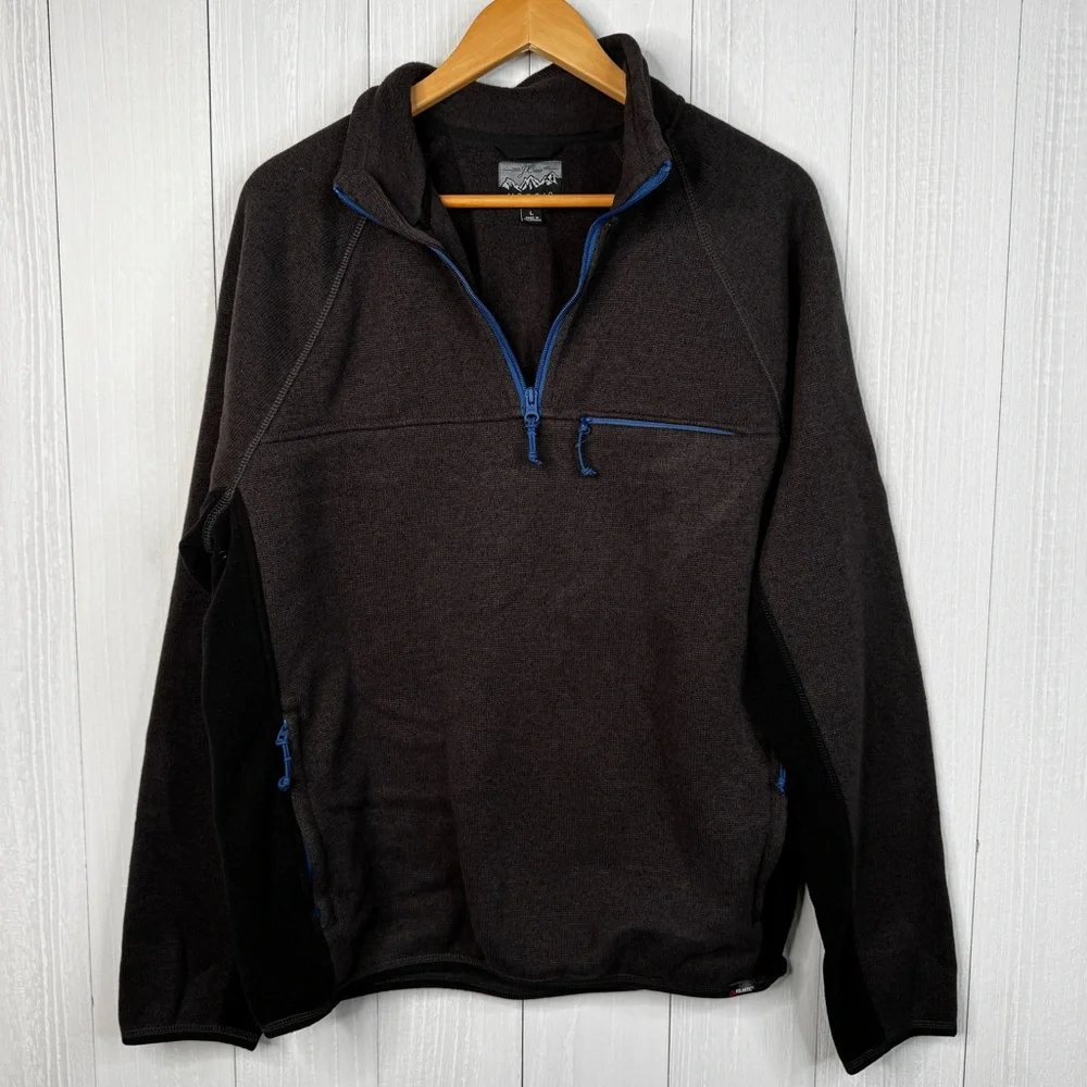 J. Crew Men's Nordic Half Zip Pullover Polartec Fleece Charcoal Gray Sweater